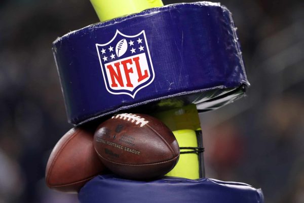 A general view of footballs on the field prior to the game between the Tampa Bay Buccaneers and Dallas Cowboys at AT&T Stadium on December 18, 2016 in Arlington, Texas.