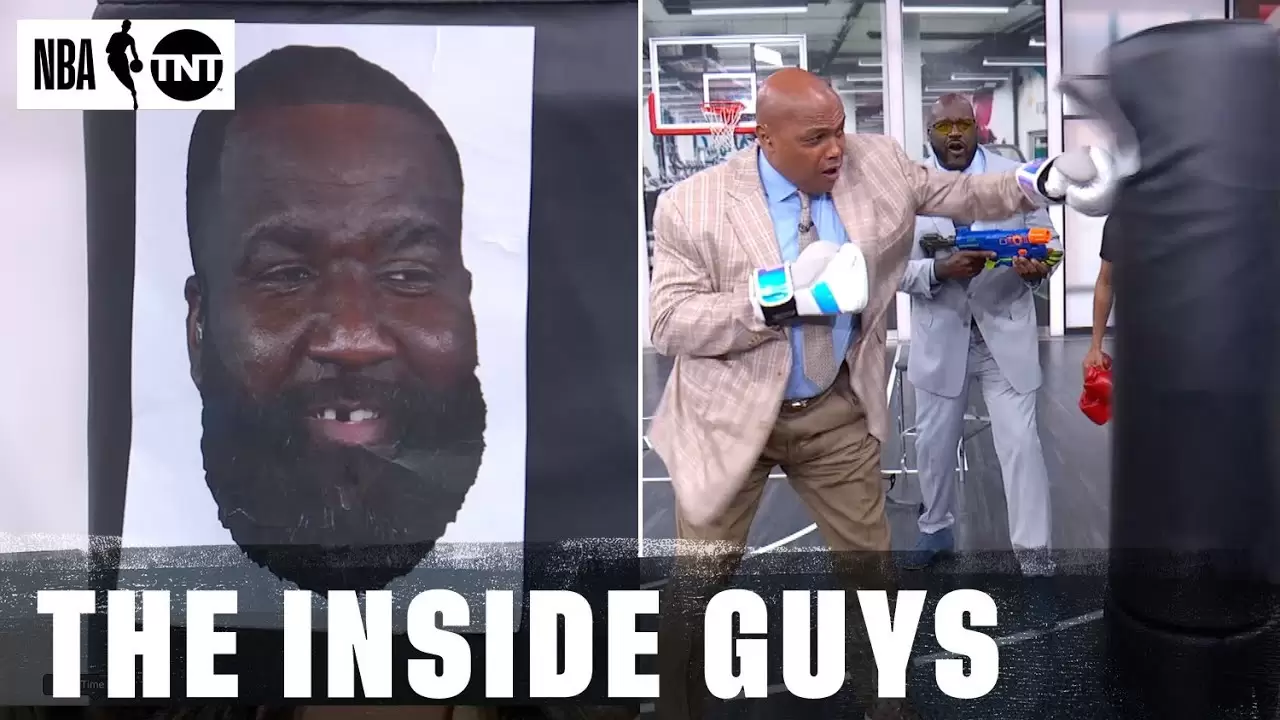 Barkley and Shaq take swings at Kendrick Perkins punching bag