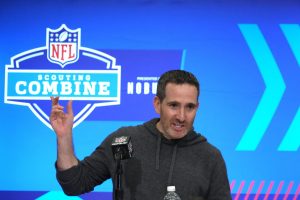 Philadelphia Eagles general manager Howie Roseman during the NFL Scouting Combine at Indiana Convention Center. Mandatory Credit: Kirby Lee-USA TODAY Sports