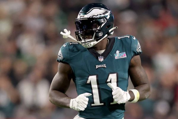A.J. Brown discloses his desired final destination in his football career A.J. Brown #11 of the Philadelphia Eagles looks on against the Kansas City Chiefs during the second half in Super Bowl LVII at State Farm Stadium on February 12, 2023 in Glendale, Arizona.