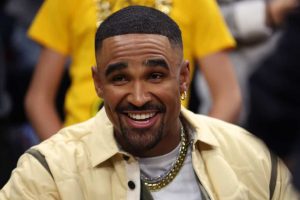 Jalen Hurts attends the 2024 NCAA Women