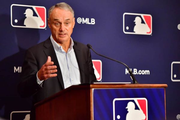 MLB Commissioner Shares Most Recent Update on Automated Strike Zone Technology Major League Baseball Commissioner Rob Manfred answers questions during an MLB owner
