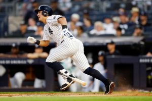 Anthony Volpe #11 of the New York Yankees in action during the third inning against the Seattle Mariners at Yankee Stadium on May 22, 2024 in the Bronx borough of New York City.
