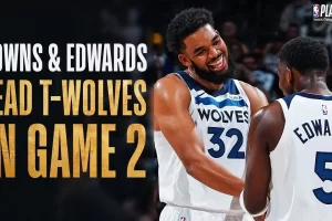 Edwards, Towns lead Timberwolves to blowout Game 2 win over Nuggets
