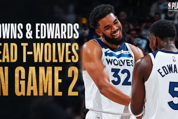 Edwards, Towns lead Timberwolves to blowout Game 2 win over Nuggets
