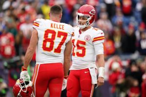 Travis Kelce, Isiah Pacheco, Patrick Mahomes