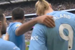 Video: Erling Haaland completes first half hat-trick