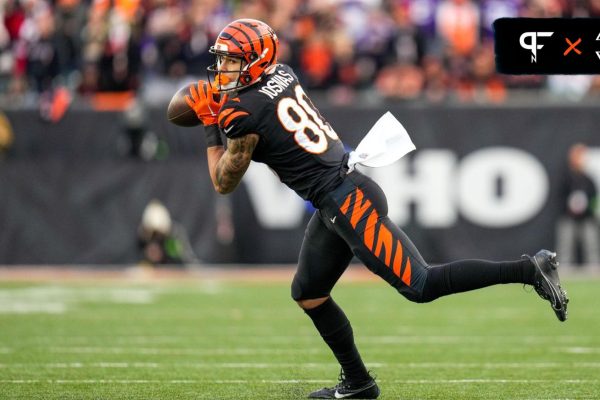 Which Offensive Position Could They Opt to Thin Out? Cincinnati Bengals wide receiver Andrei Iosivas (80) catches a pass in the fourth quarter of the NFL Week 15 game between the Cincinnati Bengals and the Minnesota Vikings at PayCor Stadium in downtown Cincinnati on Saturday, Dec. 16, 2023.