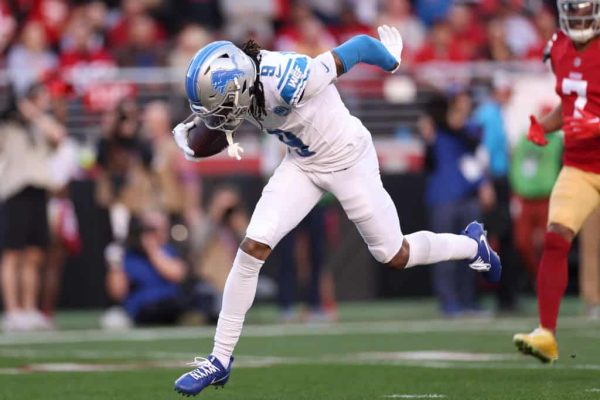 Exclusive Update on Jameson Williams for Detroit Lions Fans Jameson Williams #9 of the Detroit Lions runs the ball for a touchdown during the first quarter against the San Francisco 49ers in the NFC Championship Game at Levi
