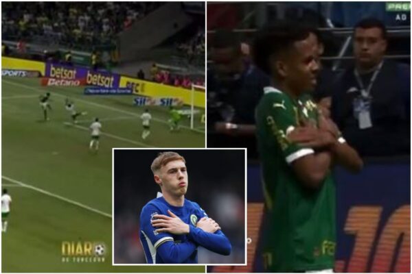 Estevao copies Cole Palmer celebration