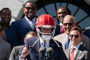 Biden Dons Kansas City Helmet to Celebrate Its Super Bowl Victory