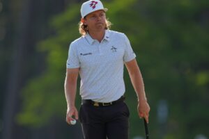 Cameron Smith wearing Periodic Table of Alcohol shirt at 2024 US open