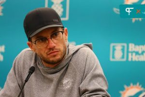 Miami Dolphins head coach Mike McDaniel speaks to reporters during mandatory minicamp at Baptist Health Training Complex. Mandatory Credit: Sam Navarro-USA TODAY Sports
