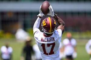 Jayden Daniels and Terry McLaurin show off their bond at minicamp