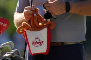 Neal Shipley has an Arby’s curly fries headcover at the 2024 U.S. Open