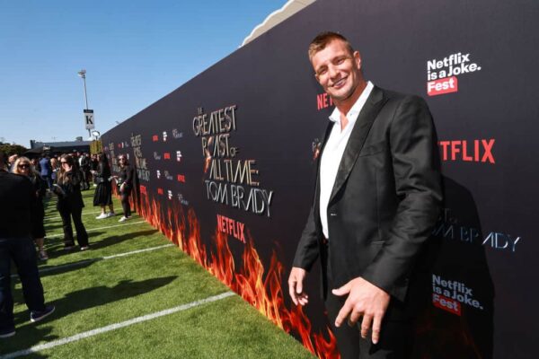 Rob Gronkowski attends G.R.O.A.T The Greatest Roast Of All Time: Tom Brady for the Netflix is a Joke Festival at The Kia Forum on May 05, 2024 in Inglewood, California.