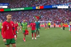 Goncalo Ramos gets wiped out by security guard