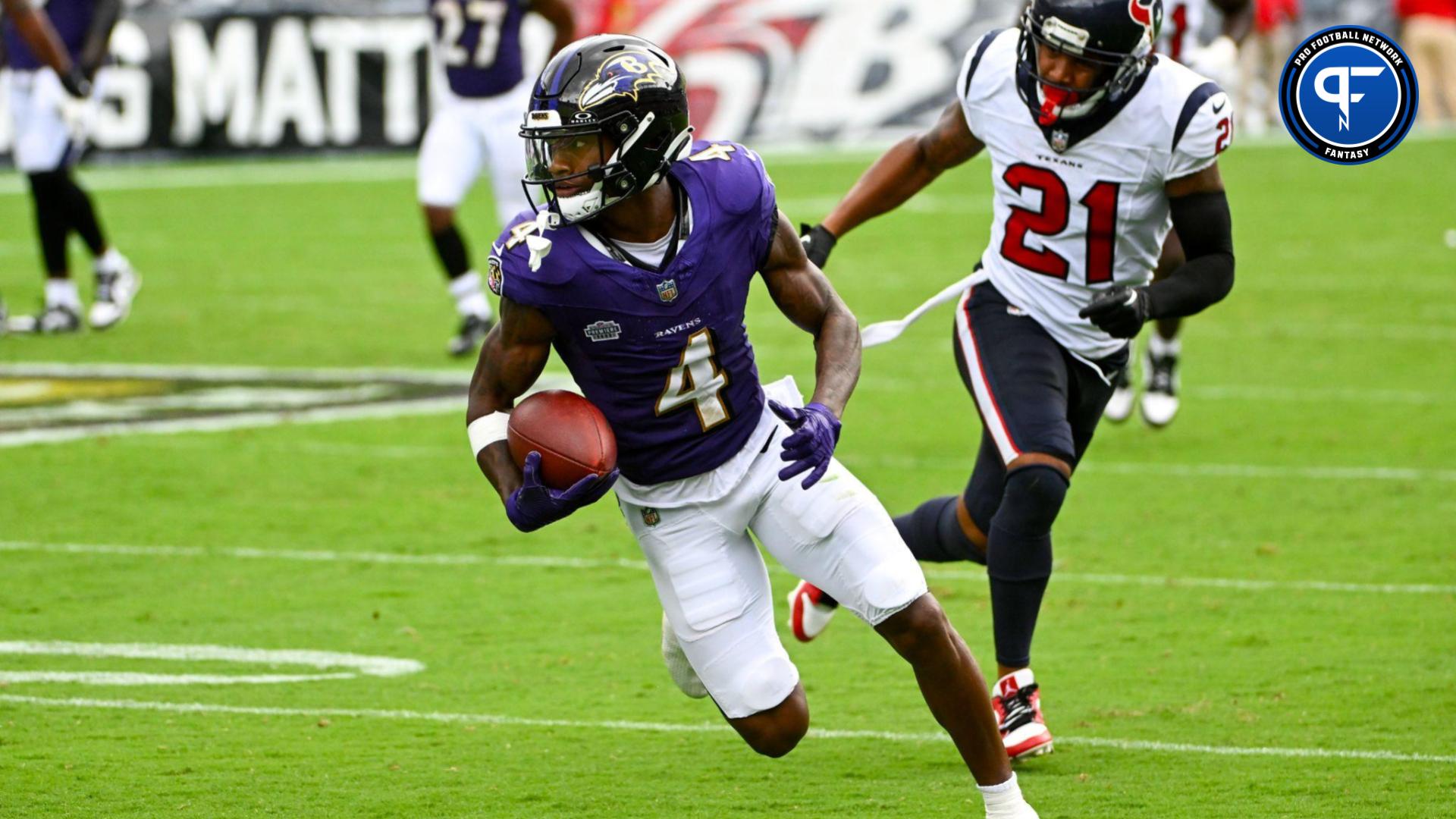 Baltimore Ravens wide receiver Zay Flowers is among the top breakout candidates for fantasy football in 2024.