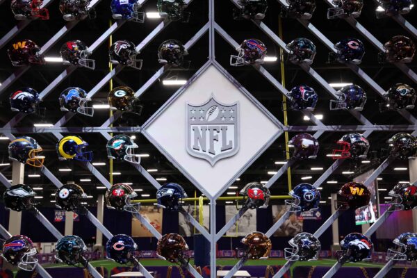 Top Analyst Identifies 5 NFL Teams Flying Under the Radar in 2024 LAS VEGAS, NEVADA - FEBRUARY 06: A general view of NFL logo displayed in the NFL Super Bowl Experience ahead of Super Bowl LVIII on February 06, 2024 in Las Vegas, Nevada.