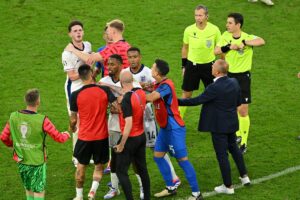 Slovakia manager explains row with Arsenal's Declan Rice after England clash