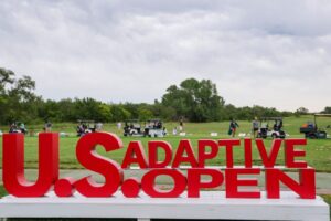 Lone Kansan in field enjoying US Adaptive Open at Sand Creek Station