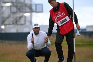 Daniel Brown leads Shane Lowry at Royal Troon