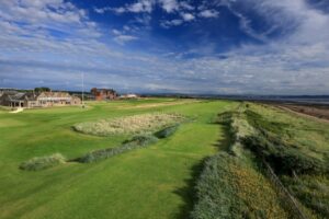 2024 Open Championship walk to the first tee box at Royal Troon