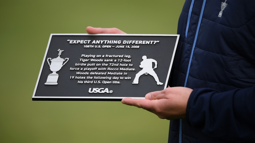 Commemorative golf plaques for Jack Nicklaus, Tiger Woods Rory McIlroy