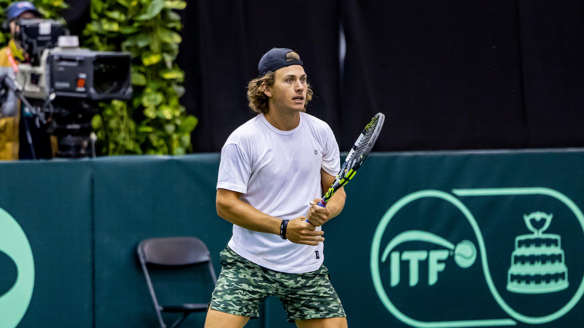 Liam Draxl prepares for a return in practice. He is playing this week at the ITF event in Laval, QC.