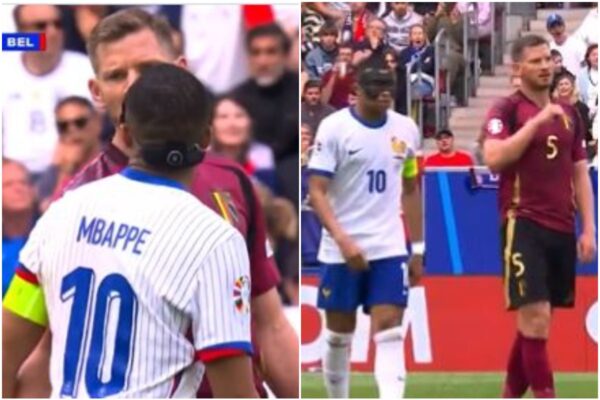 Video: Kylian Mbappe gets into spat with Belgium defender as he's accused of diving