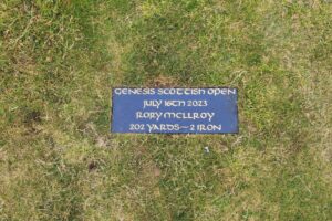 Rory McIlroy golf plaque at Renaissance Club for Genesis Scottish Open