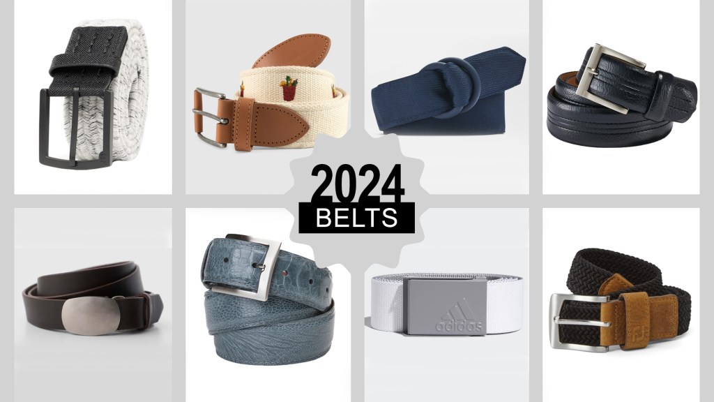 Woven golf belts, leather golf belts, more