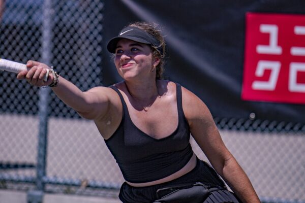 Wheelchair Tennis Star Berube Perron Makes Big Impact in British Columbia Wheelchair Tennis player Frederique Berube Perron hits a forehand.