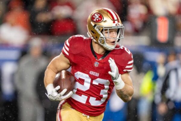 49ers’ Christian McCaffrey (calf) set to return to practice on Tuesday Christain McCaffrey 49ers pic