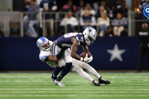 Dallas Cowboys wide receiver CeeDee Lamb (88) catches a pass against Detroit Lions cornerback Cameron Sutton (1) in the second half at AT&T Stadium.