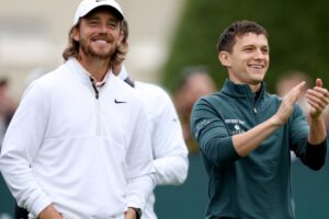 Tommy Fleetwood’s son meets Tom Holland dressed as Spider-Man