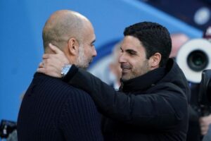 Mikel Arteta Pep Guardiola Manchester City Vs Arsenal