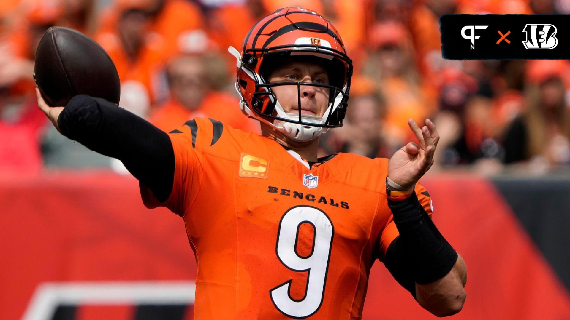 Cincinnati Bengals quarterback Joe Burrow (9) makes a throw the 3rd quarter of the Bengals home opener against the New England Patriots at Paycor Stadium Sunday, September 8, 2024. The Bengals lost 10-16.