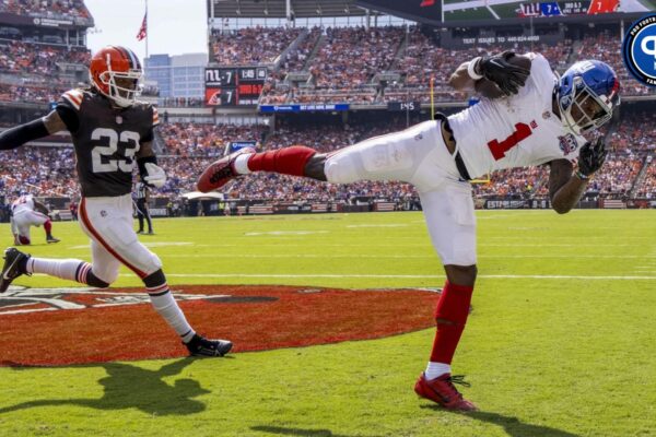 Top Daily Fantasy Football Picks for Thursday Night NFL Game in Week 4: featuring CeeDee Lamb, Malik Nabers, and More New York Giants wide receiver Malik Nabers (1) makes a touchdown reception under coverage by Cleveland Browns cornerback Martin Emerson Jr. (23) during the second quarter at Huntington Bank Field.