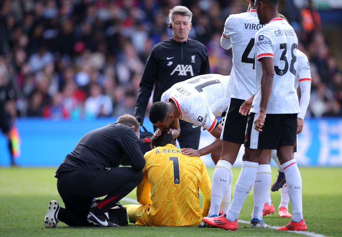 Liverpool injury blow after Alisson pulls hamstring against Crystal Palace