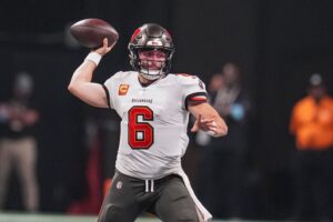 Buccaneers QB Baker Mayfield Throwing Football