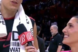 Miami Heat Star Tyler Herro Postgame Interview Interrupted By Fan Fight