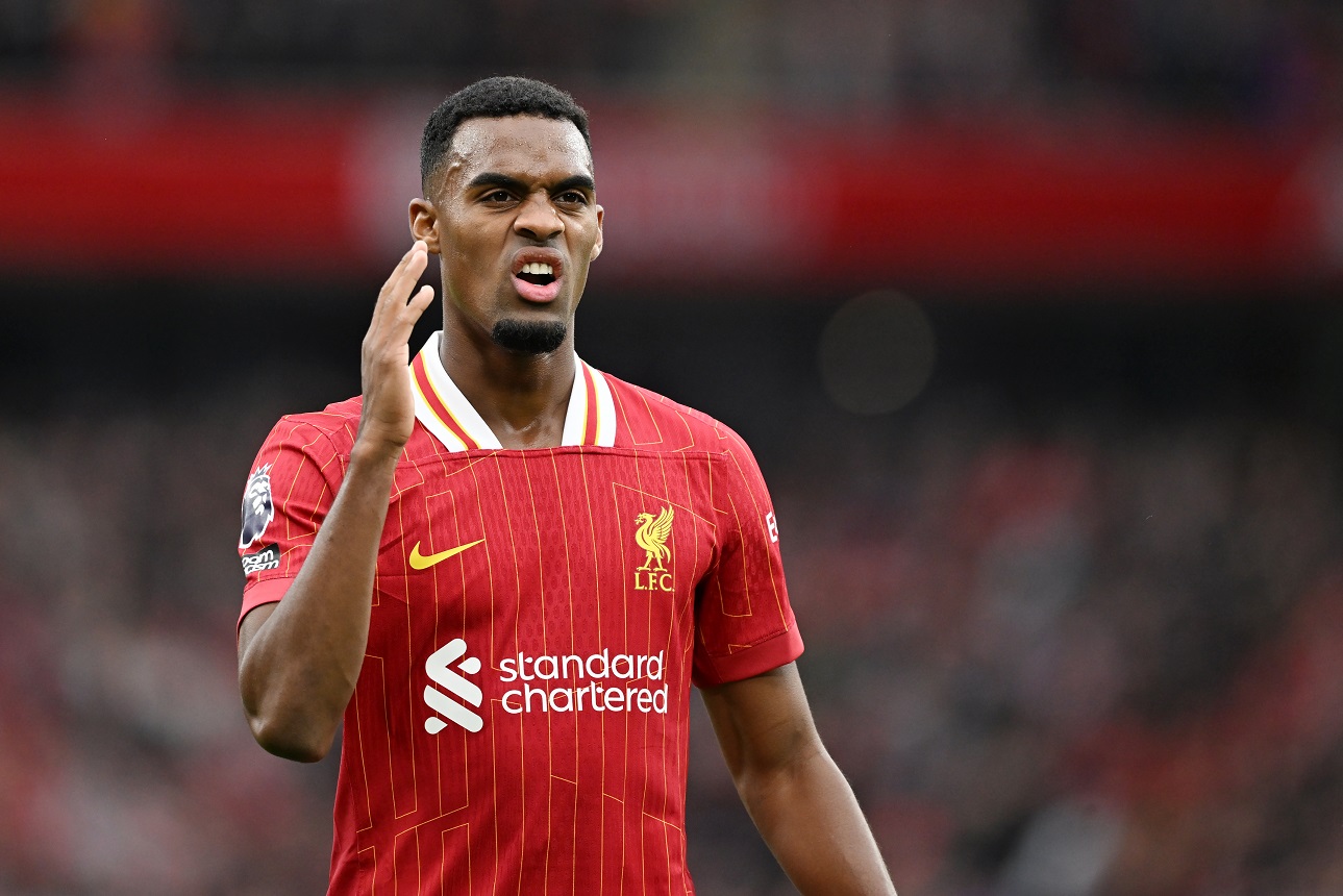 Ryan Gravenberch's reaction at FT of Liverpool's 2-0 win over Bologna