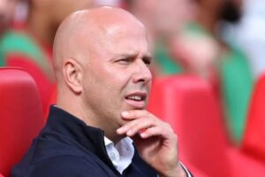 Liverpool Boss Arne Slot Looks On