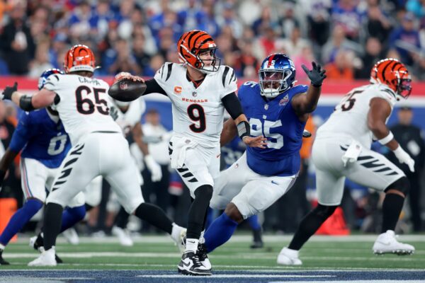 Bengals QB Joe Burrow against Giants on MNF