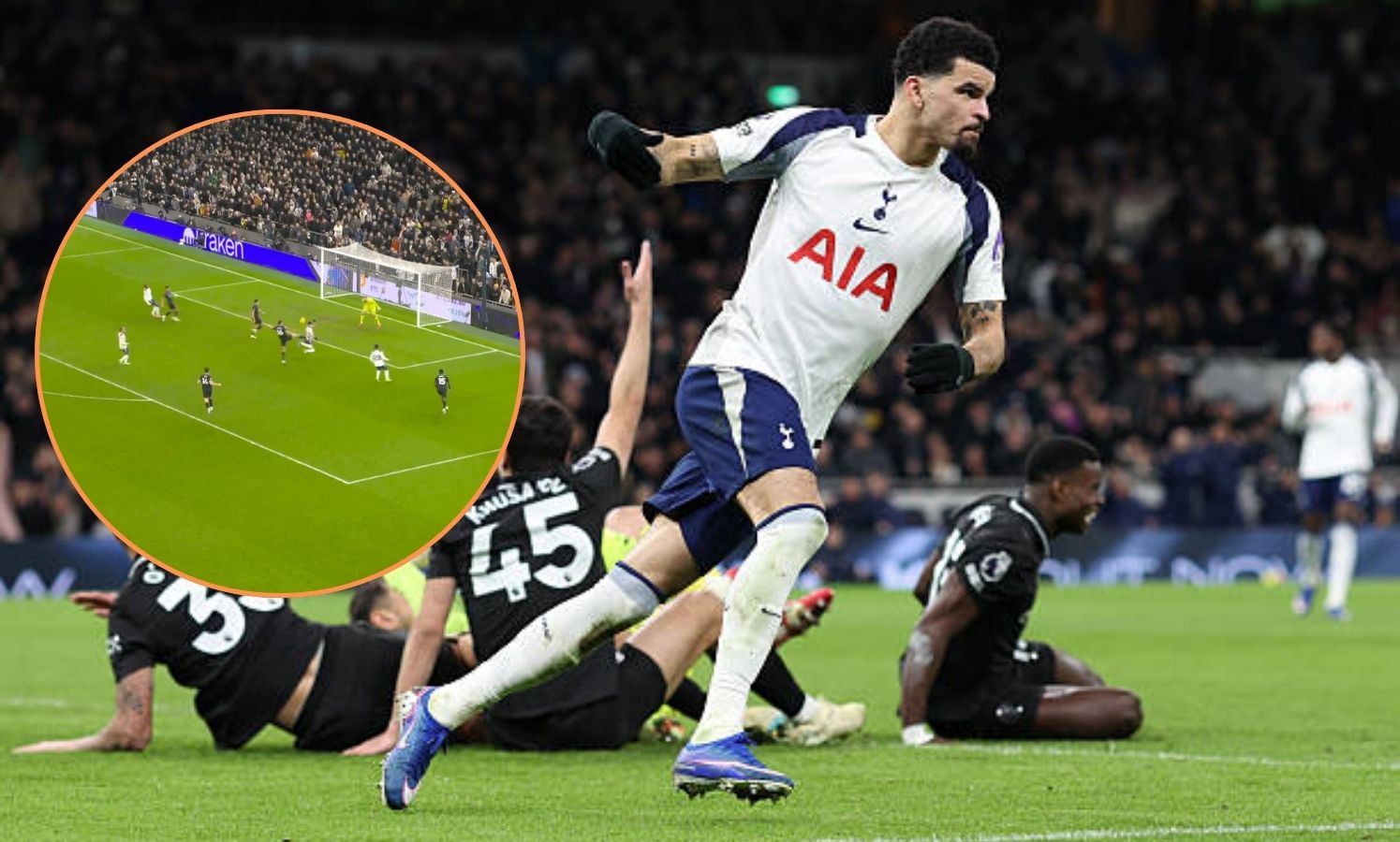 Dominic Solanke Netts Sensational Scorpion Kick to Level the Score for Tottenham Against Man City!n