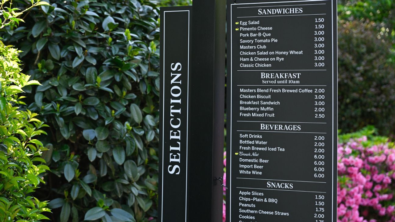 Masters Menu Highlights Iconic Food and Drink Staples in the Sports World